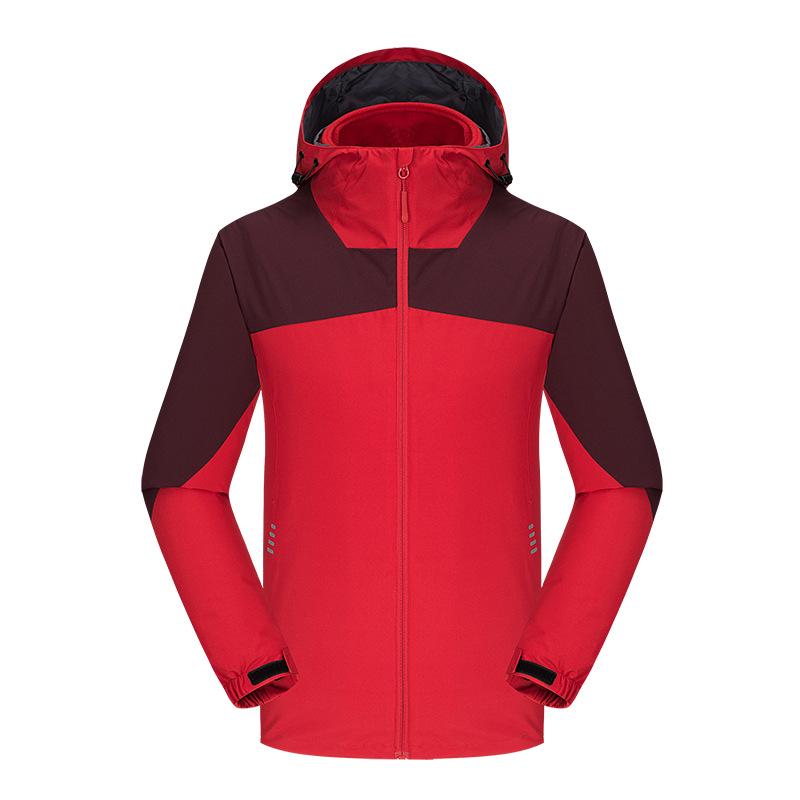 Unisex Windproof Ski Jacket: Fleece Lined, Thickened, Three-in-One for Outdoor and Mountaineering.