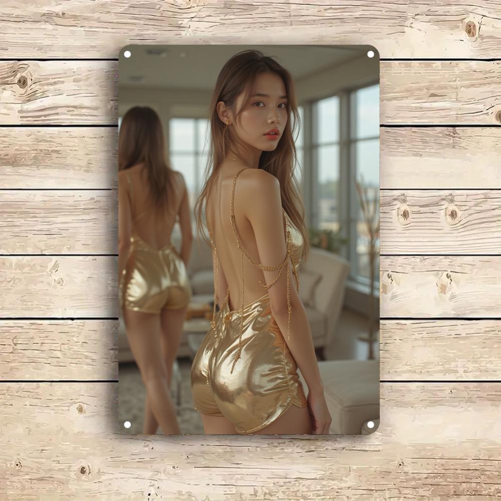 Vintage Aluminium Metall Wandkunst - Modisches 2D Raumdekor Schild, Innen Außen DIY Heimdekor Geschenk für Zuhause Garten Bar Büro