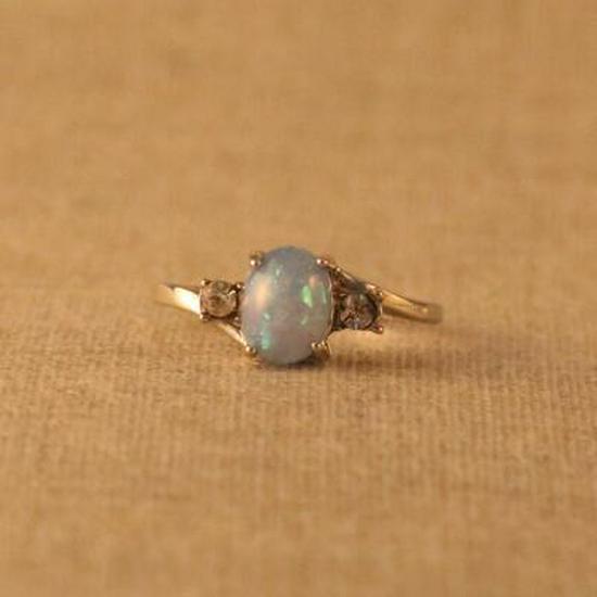 

Европейское и американское опаловое кольцо: Женские украшения с платиновым покрытием и бриллиантовыми акцентами Size 8 синий