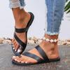 Fashion 2024 Summer Hot Selling Women's Shoes Fashionable Slip-on Flat Heel Women's Slippers Solid Color Casual Women's Beach Shoes