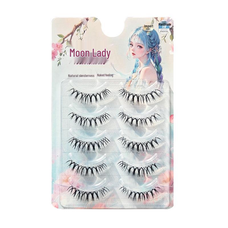 

Yue Jiao Niang Handmade Natural-Look Pointed False Eyelashes with Transparent Fish Line Band - Soft & Comfortable