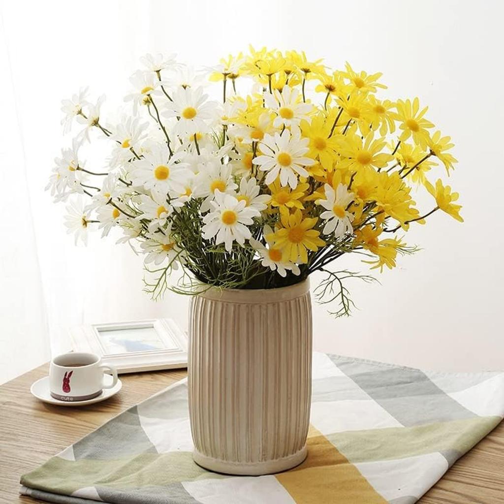 5 Köpfe Künstliche Blume Kamille Simulation kleine Gänseblümchen Hochzeit Zuhause Festival Vase DIY Fotografie Dekoration Requisiten Tisch