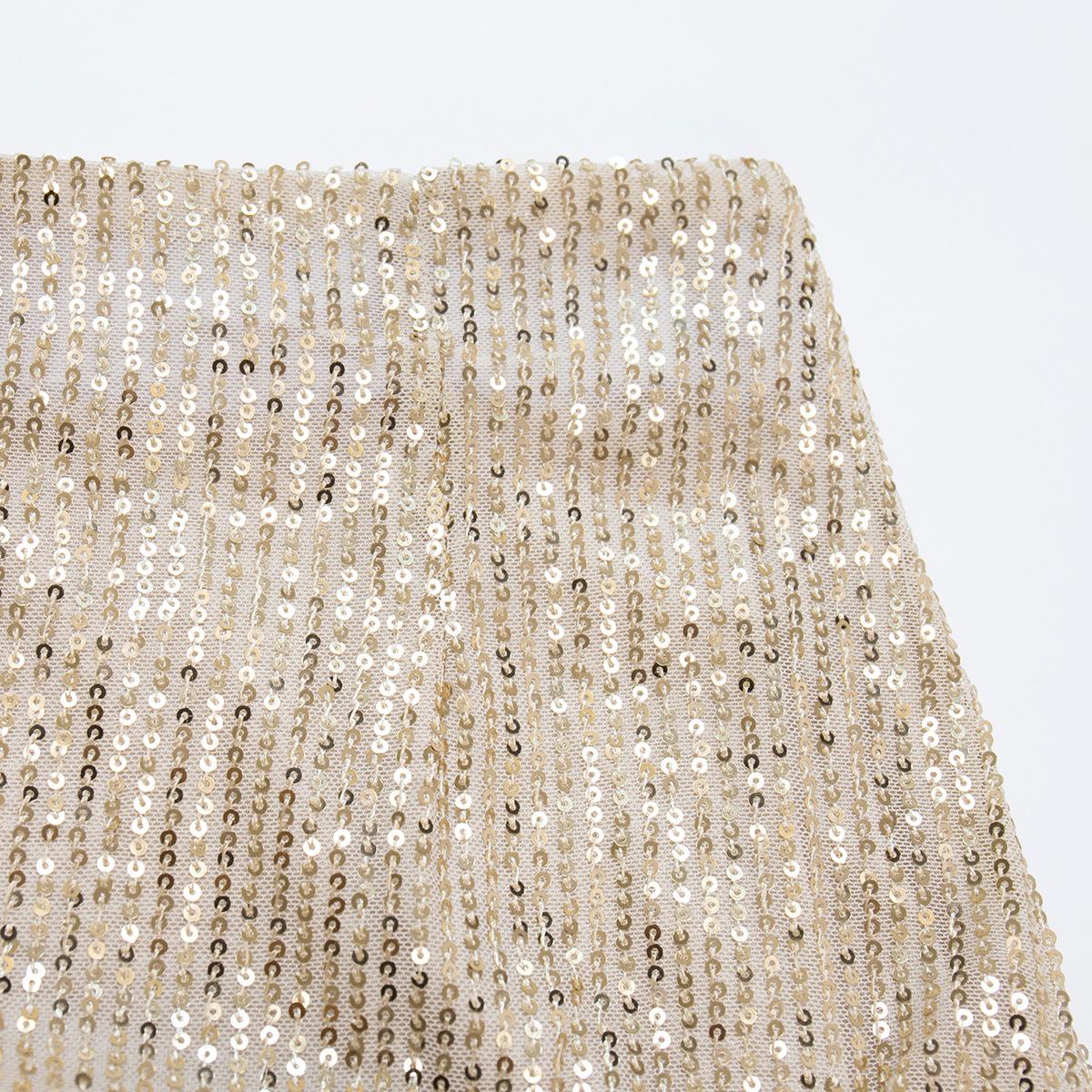 Женская осенне-зимняя сплошная цветная длинная сексуальная юбка с блестками и высокой — фото 8