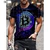 Fashion Bitcoin Graphic 3D Pringting Men's T Shirt Summer Streetwear Round Neck Short Sleeve Casual Loose Tops Tee Men Clothing