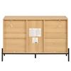 Modern Sideboard with Geometric Structure, Double Doors, Middle Drawer, Multifunctional Storage Cabinet for Living/Dining Room