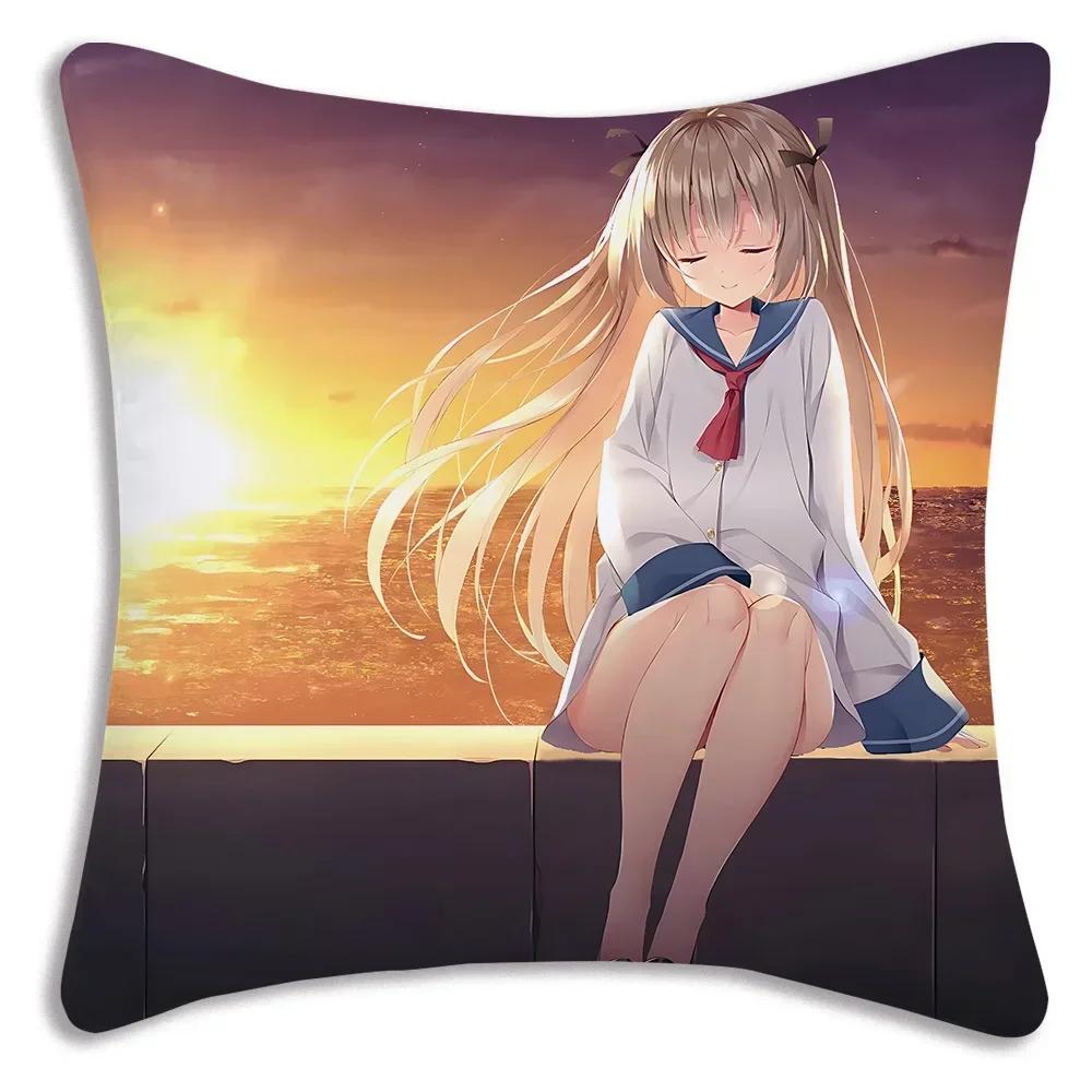 Kawaii Anime ATRI MY DEAR MOMENT Pillow Covers Cartoon Sofa Decorative Home  Printing  Cute Cushion Cover