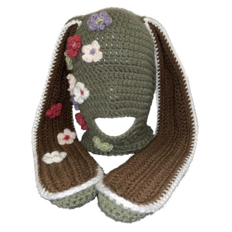 Crochet Halloween Party Funny Style Parent-child Horn Hat Ski Mask Woolen Hat