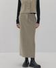 Okuka Classic Wool Skirt_Oat Beige