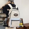 Color Block Student School Bag Men's Large Capacity Backpack Women Travel Couple Bag