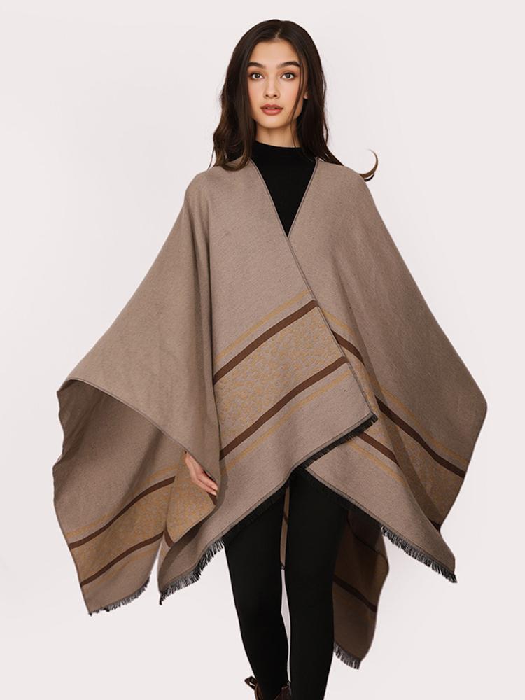 Autumn Winter Women Scarf Lady Layers Poncho Elegant Leopard Wrap Shawl Scarve Capa Para Mujer Pashmina Cloak Imitation Cashmere