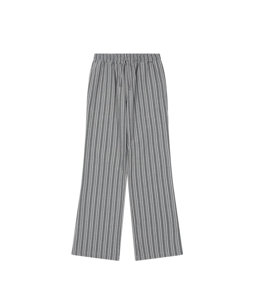 Ohesio Stripe Bootscut Banding Pants, Gray