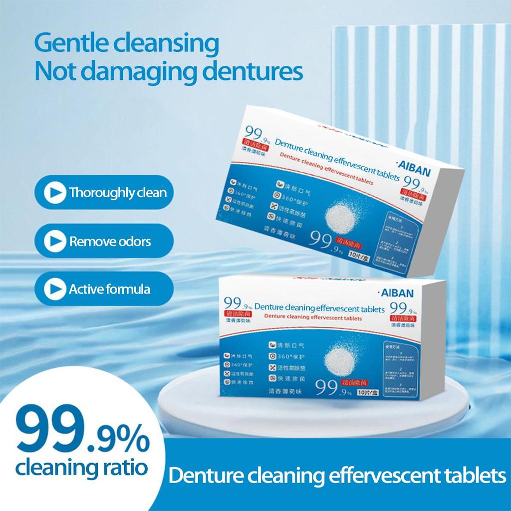 Effervescent Tablets for Denture, Retainer, and Invisible Braces Cleaning