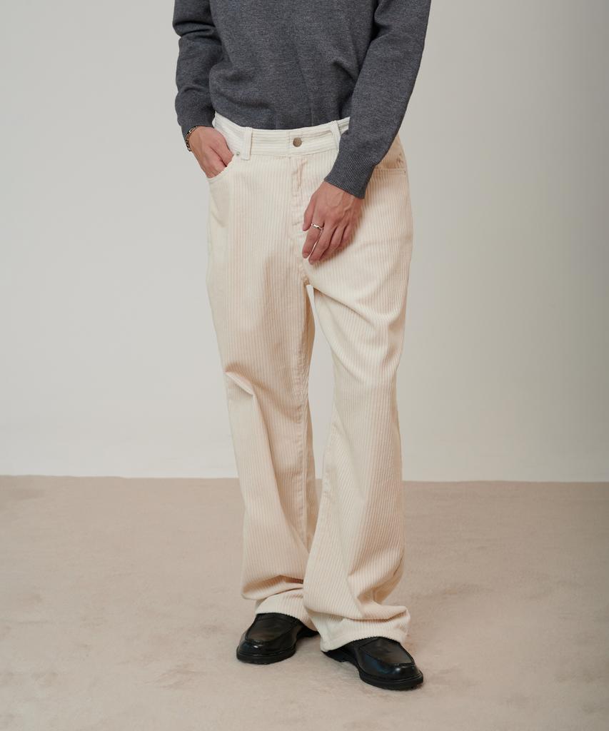 PINBLACK (Men) Corduroy Wide Pants Ivory