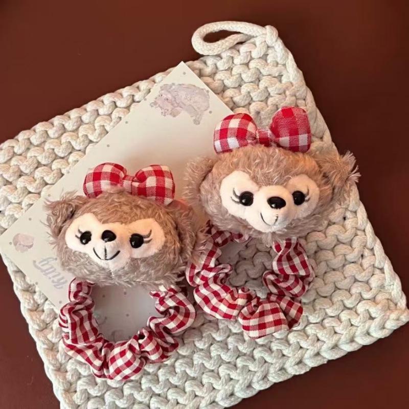 Duffy Bear ShellieMay Rotes Karomuster Scrunchie mit Herz-Anhänger