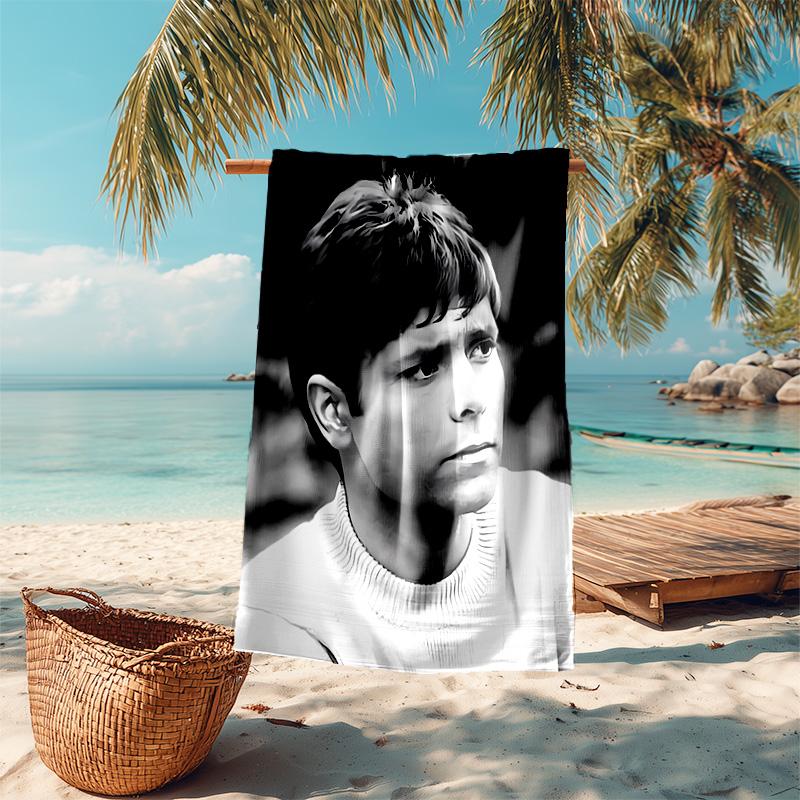 Proof Beach Towel with Singer Cliff Richard Pattern - Soft,absorbent,quick-drying,machine Washable - Perfect for Swimming,camping,bathing