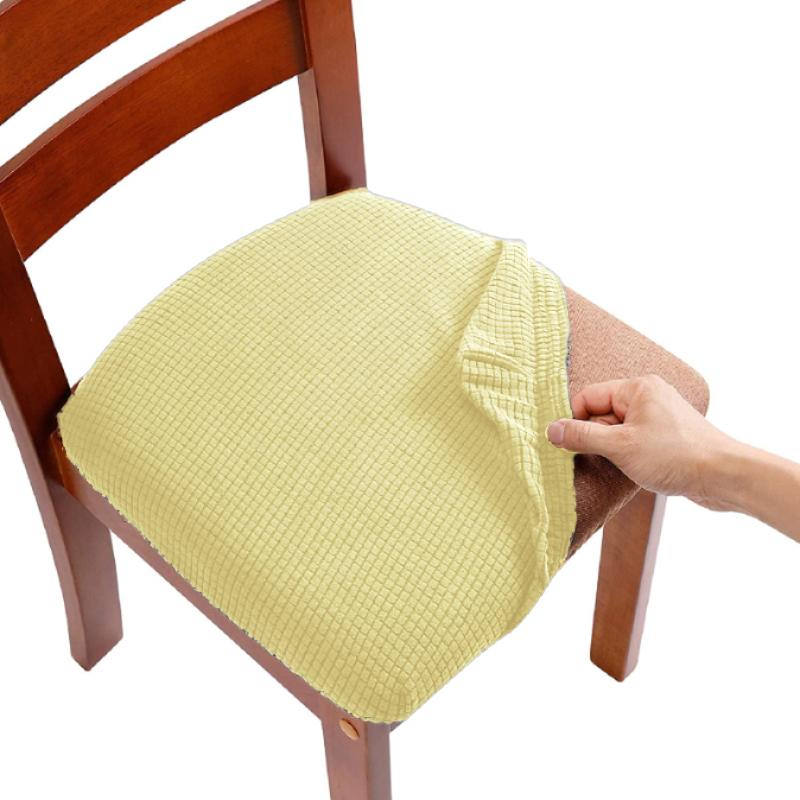 Stretch Jacquard Dining Room Chair Seat Covers Removable Washable Elastic Upholstered Dining Chair Cushion Slipcover