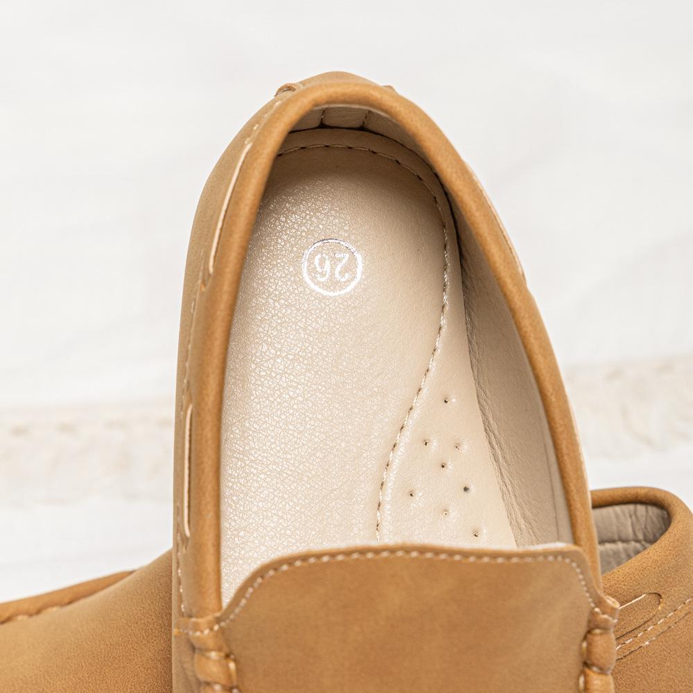 Modne koreańskie chłopięce antypoślizgowe skórzane buty codzienne - miękkie dno, wygodne na jesień i zimę