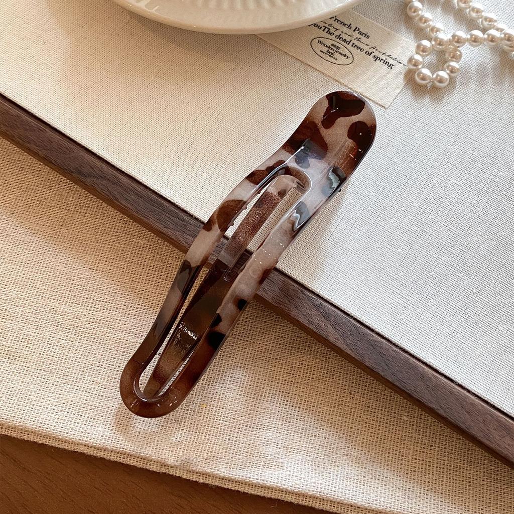 2 Pcs Large Leopard Print Hair Clips  Duckbill Edge Clips Non-Slip Grip for Back Head Styling Women's Fashion Hairpins