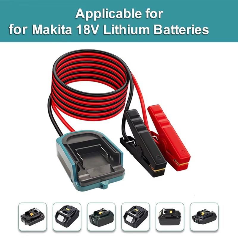 Starthilfe für Dewalt/Makita/Ryobi/Milwaukee/ 18/20V Batterie Autobatterie-Zündgerät Notstrom für das Auto Starthilfekabel 12AWG Kabel