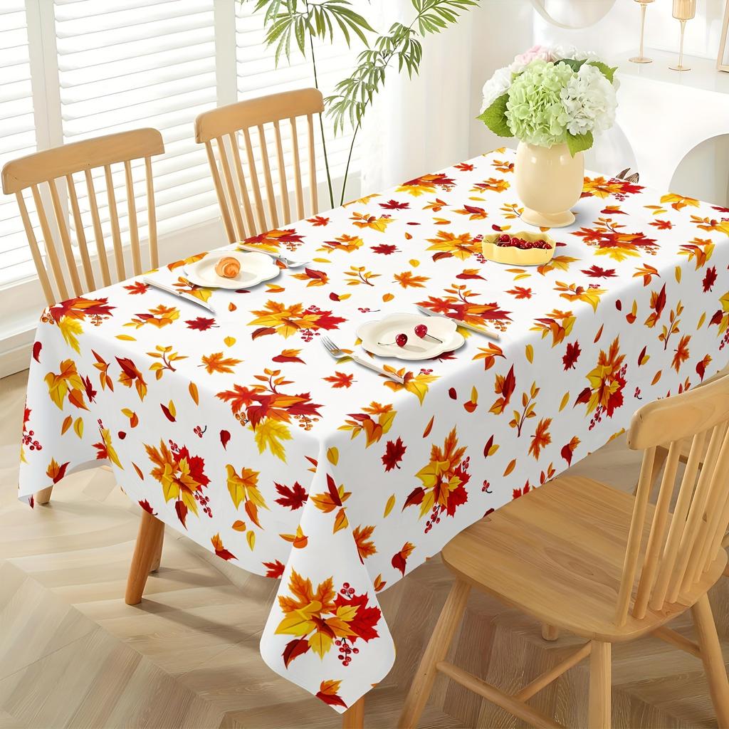 Fall Watercolor Maple Leaves Tablecloths Thanksgiving Decoration Autumn Kitchen Dining Rectangle Table Cloth Holiday Party Decor