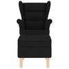 Rocking Chair with Footstool Black Fabric