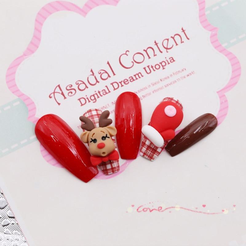 Nail Charms For Acrylic Nails Kawaii Christmas Nail Charms Resin Christmas Trees Jingle Bells Reindeer Gloves Santa