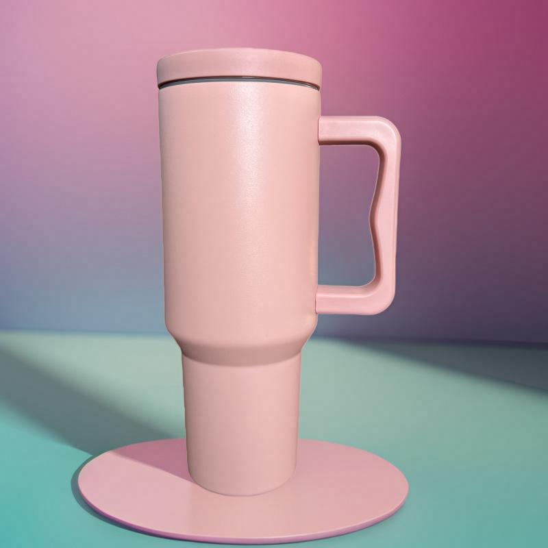 40oz Large Capacity Cup 304 Stainless Steel Insulated Cup New Car Straw Ice King Cup Handle Cup