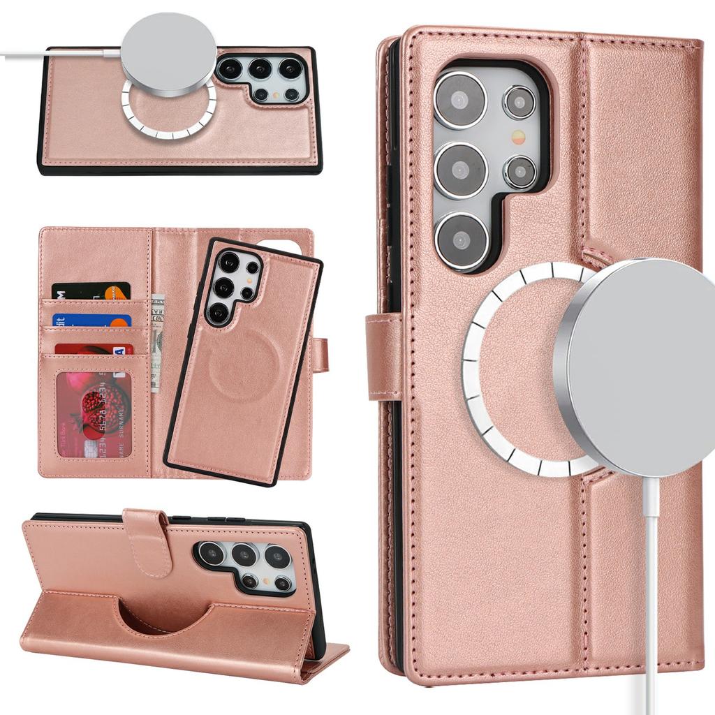 For Samsung Galaxy S24 Ultra Wallet Magnetic Case Anti-Drop Detachable PU Leather Phone Cover