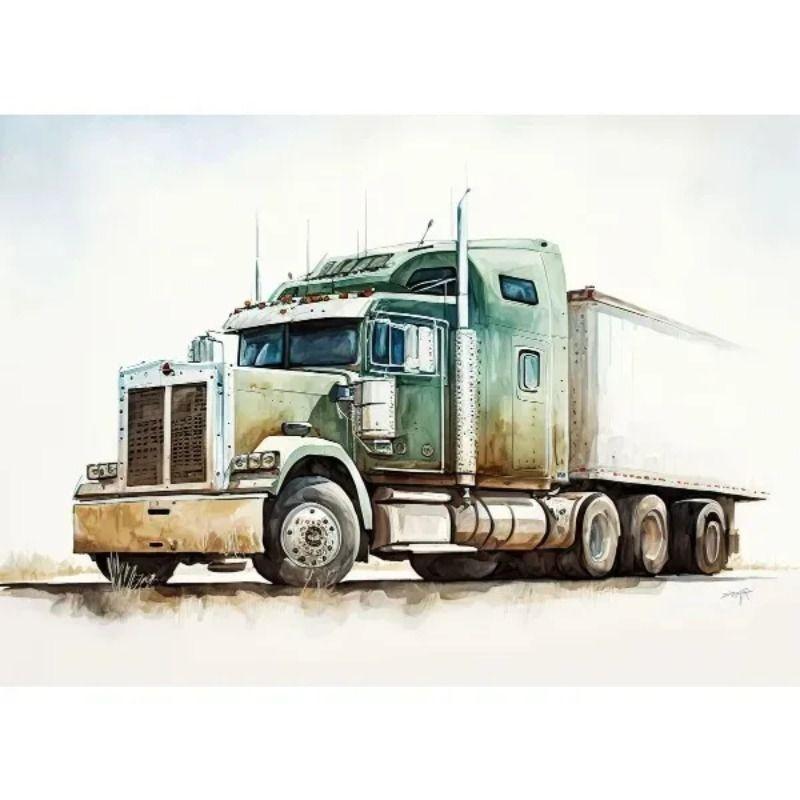 Watercolor Toy Car Tin Painting for Kids Room Decor