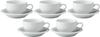 Set of 5 White Alto Tea Cups and Saucers x [14.2 2.6cm]