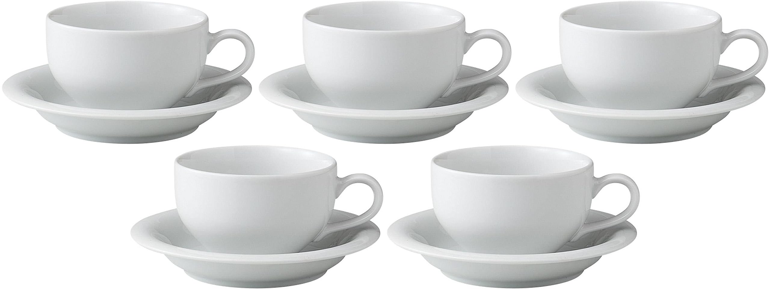 

Set of 5 White Alto Tea Cups and Saucers x [14.2 2.6cm] белый