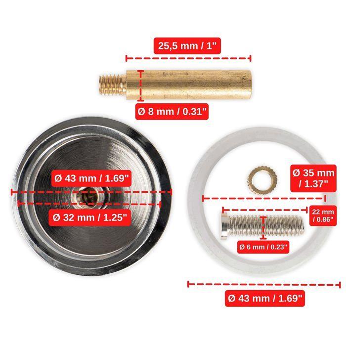 Bouchon de baignoire - AIMOONSA - Ø43 mm - Laiton massif - Joint silicone - Hauteur réglable 32-52 mm