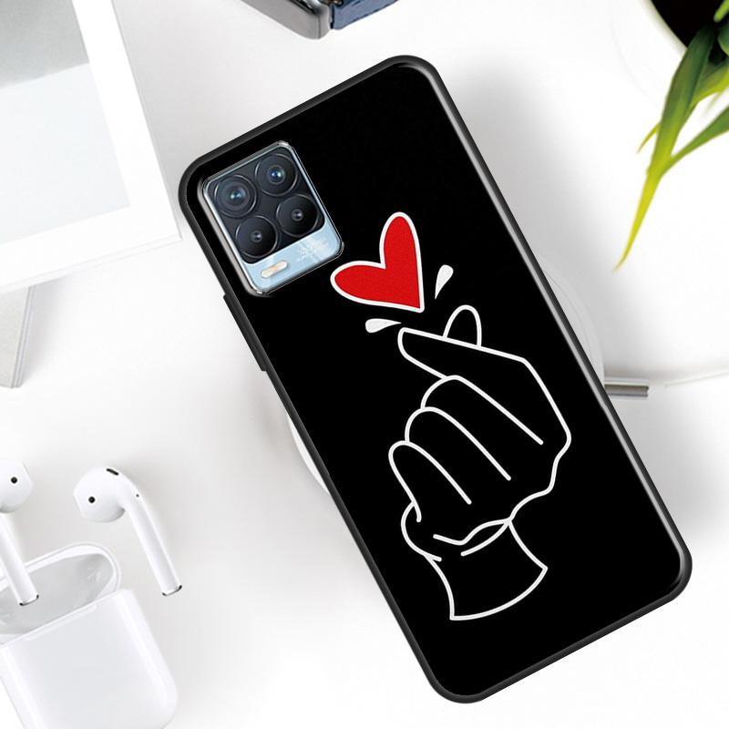 Hand hält Mond Finger Herz Hülle Für Realme 15 11 12 13 14 Pro Plus C53 C55 C51 C25 C63 C61 C65 C67 C71 C75 GT6 GT7 Pro