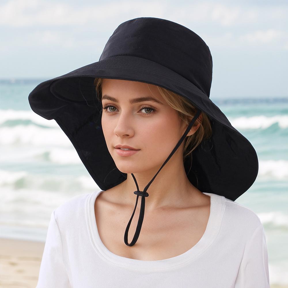UV Protection Outdoor Bucket Hat Foldable Neck Flap Hat  for Hiking Fishing Travel