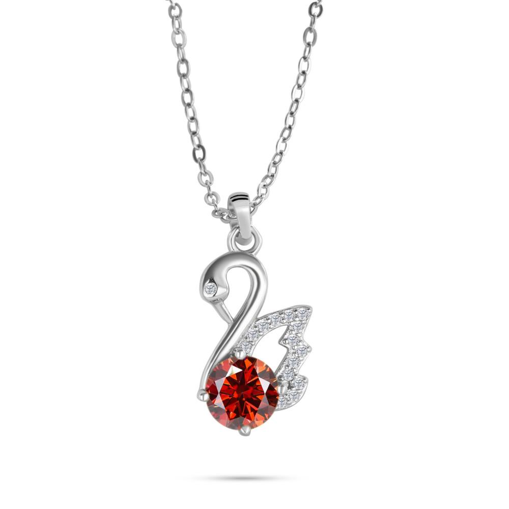 Collana con Ciondolo Cigno 6,5 mm per Donna Design Minimalista Elegante Catena Clavicola D VVS1 Gioiello Delicato