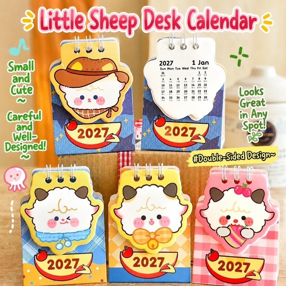Mini Coil Calendar Sheep/Dog Planner Calendar Cartoon Memo Calendar Home Office