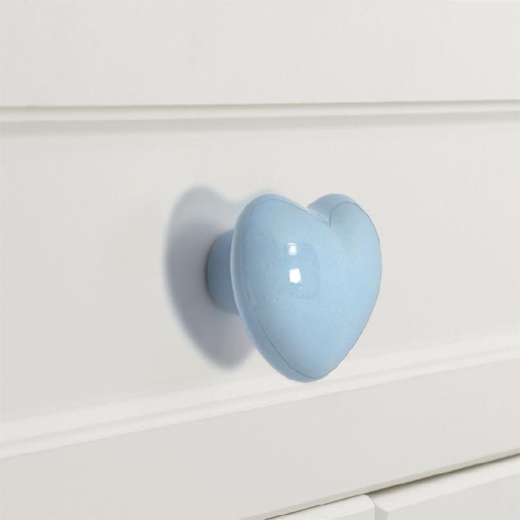 3pcs Charming Ceramic Heart Cupboard Pulls Kids Friendly Easy To Install Decorative Drawer Handles for Nursery & Home