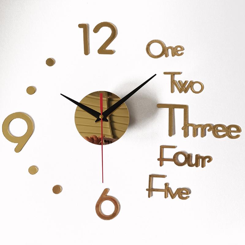 3D Creative Acrylic DIY Wall Clock for Living Room