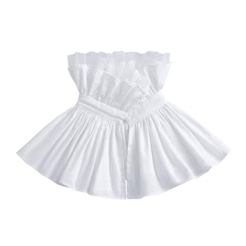 White Detachable Ruffle Collar Accessory Stand Collar Overlay for Portrait Styling, Costume Wear, Layered Outfits