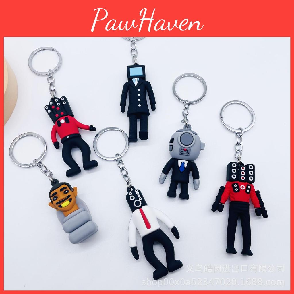 Titan Sound Man Keychain Pendant Wholesale Cross-border Toilet Man Surveillance Tv Man Game Decoration