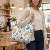 Cute Science Pattern Tote Bag Portable Casual Daily Carry Shoulder Bag for Women