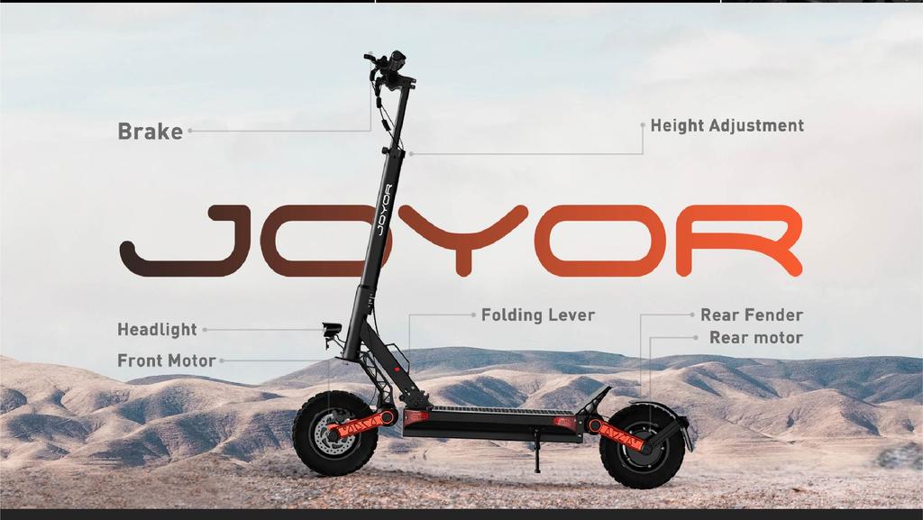 JOYOR S10-S-Z Electric Scooter 60V 18Ah Battery, 2*1000W Motors, 10” Tire, 65km/h Max Speed, 70-85km Range Adult Escooter