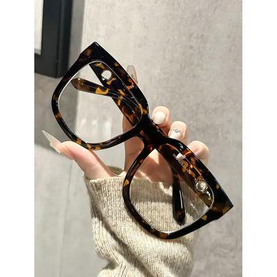 1PC Fashion Square Oversized Plastic Frame Women Clear Glasses For Men Daily Life Take Photo Eyeglasses Clothing Accessories.