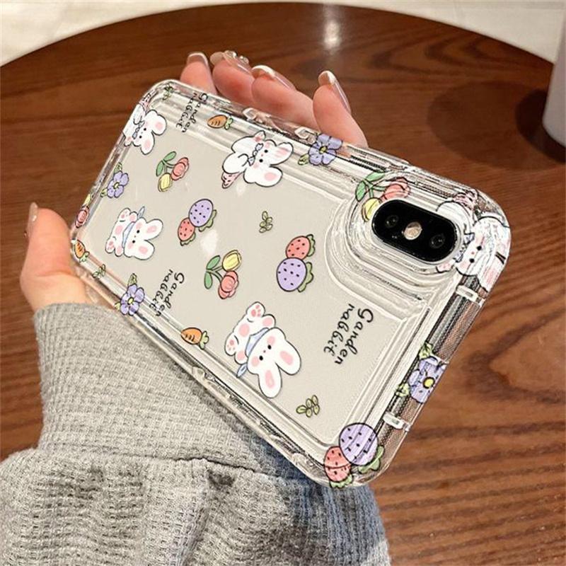 Cartoon Rabbit Pattern Soft Phone Case Funda For  Redmi Note 13 Pro 5G Note 12 11 11S 10S 10 9 4G Anti Fall Airbag Covers