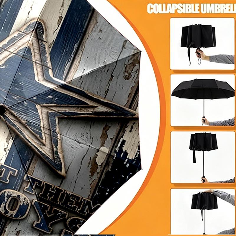 Dallas Cowboys Print Umbrella Automatic Opening/ Closing - Portable Foldable Design - Daily use for Travel/Outdoor - Gift for Birthday