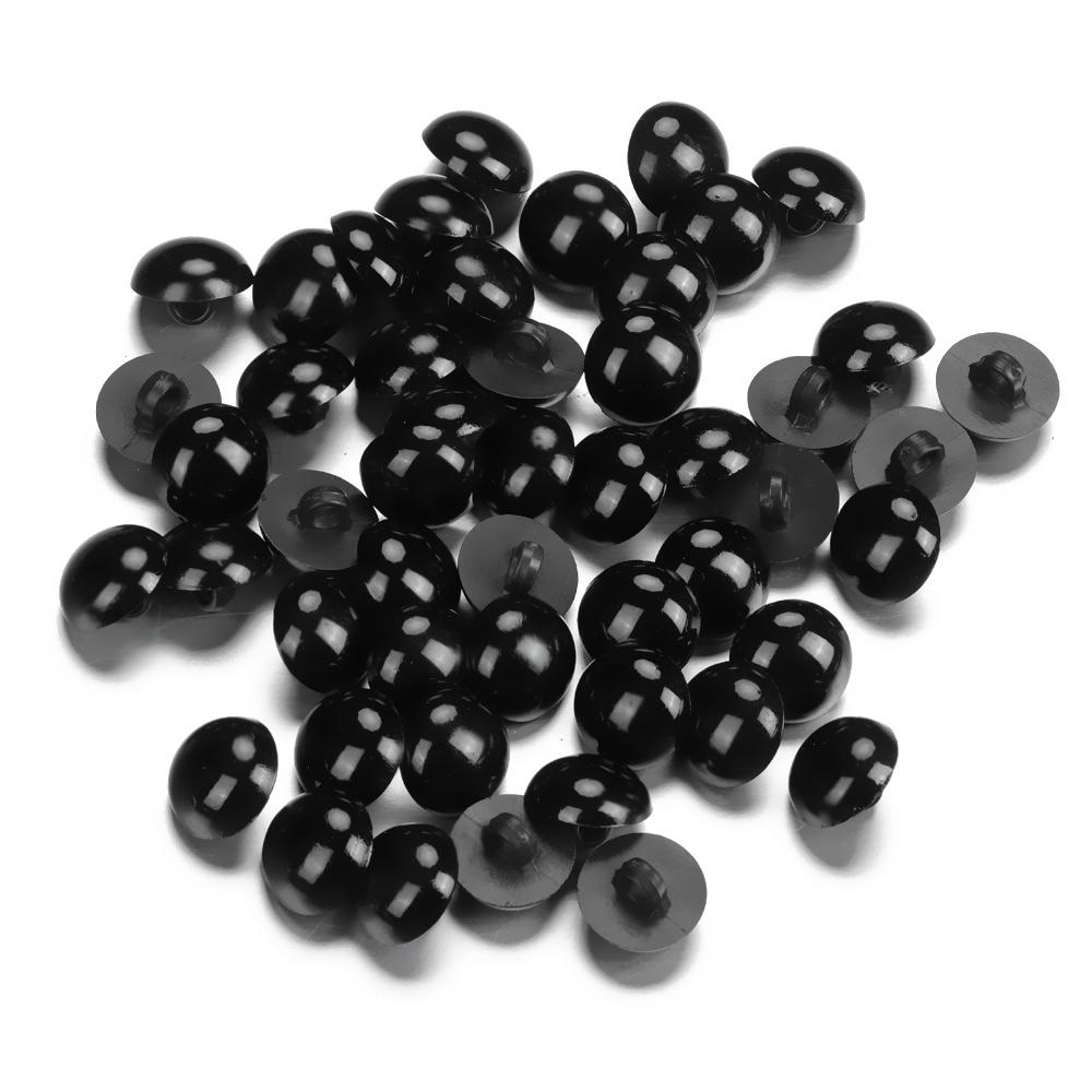 50Pcs Solid Eyes Black Plastic Safety Eyes for Bear Doll Puppet Plush Animal Doll Toy Eye Nose Animal Sewing Button Accessories