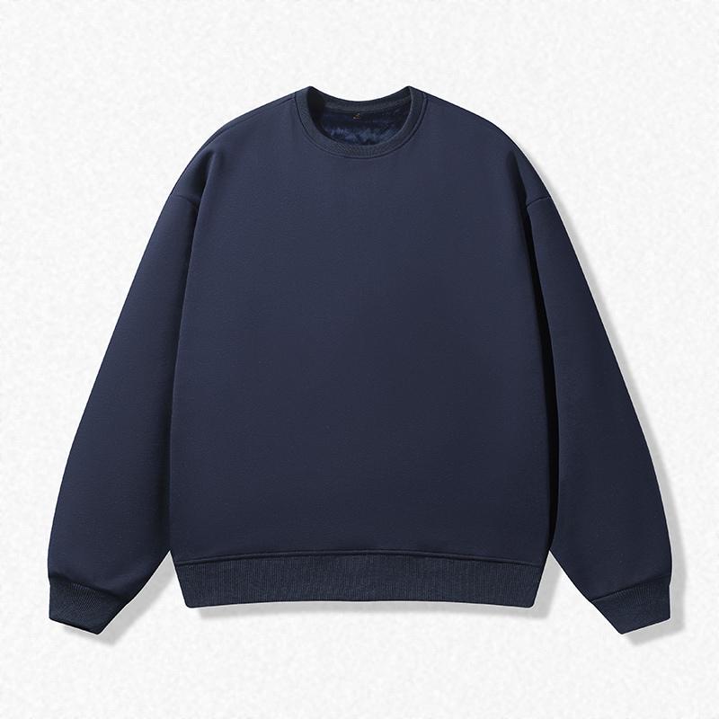 Pure Cotton Round Neck Sweatshirt Men's Solid Color Loose Casual Sports Long-sleeved T-shirt Sweatshirt