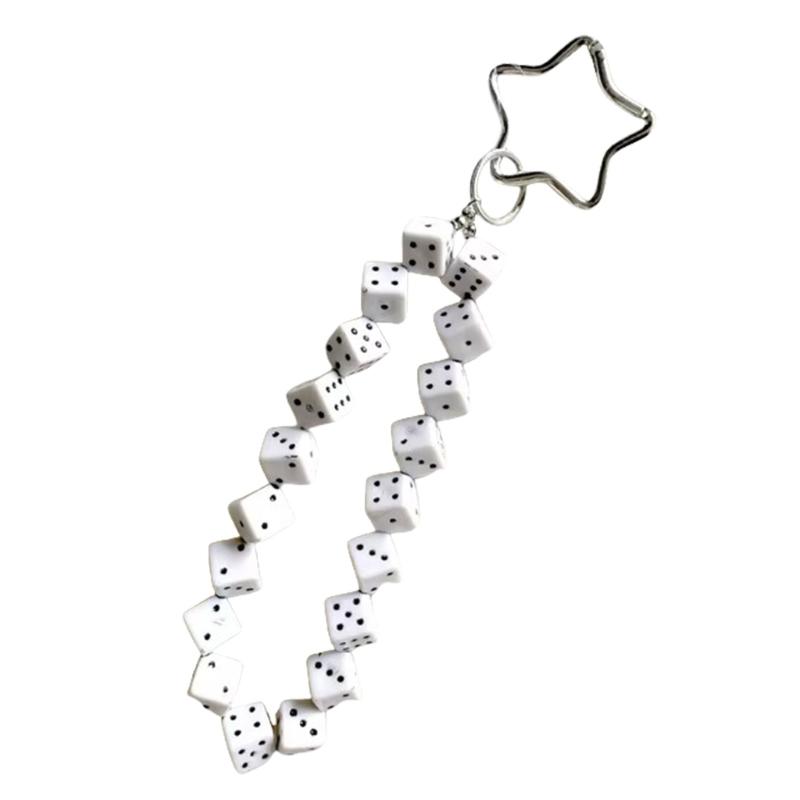 

Dices Charm Pendant Handmade Accessory Bag Pendant Beaded Pendant Unique Hanging Ornament Present for Fashion Enthusiasts 1 белый