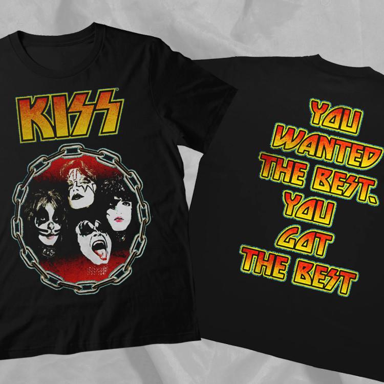 90s Vintage KISS You Wanted The Best Black Double Sided T-Shirt