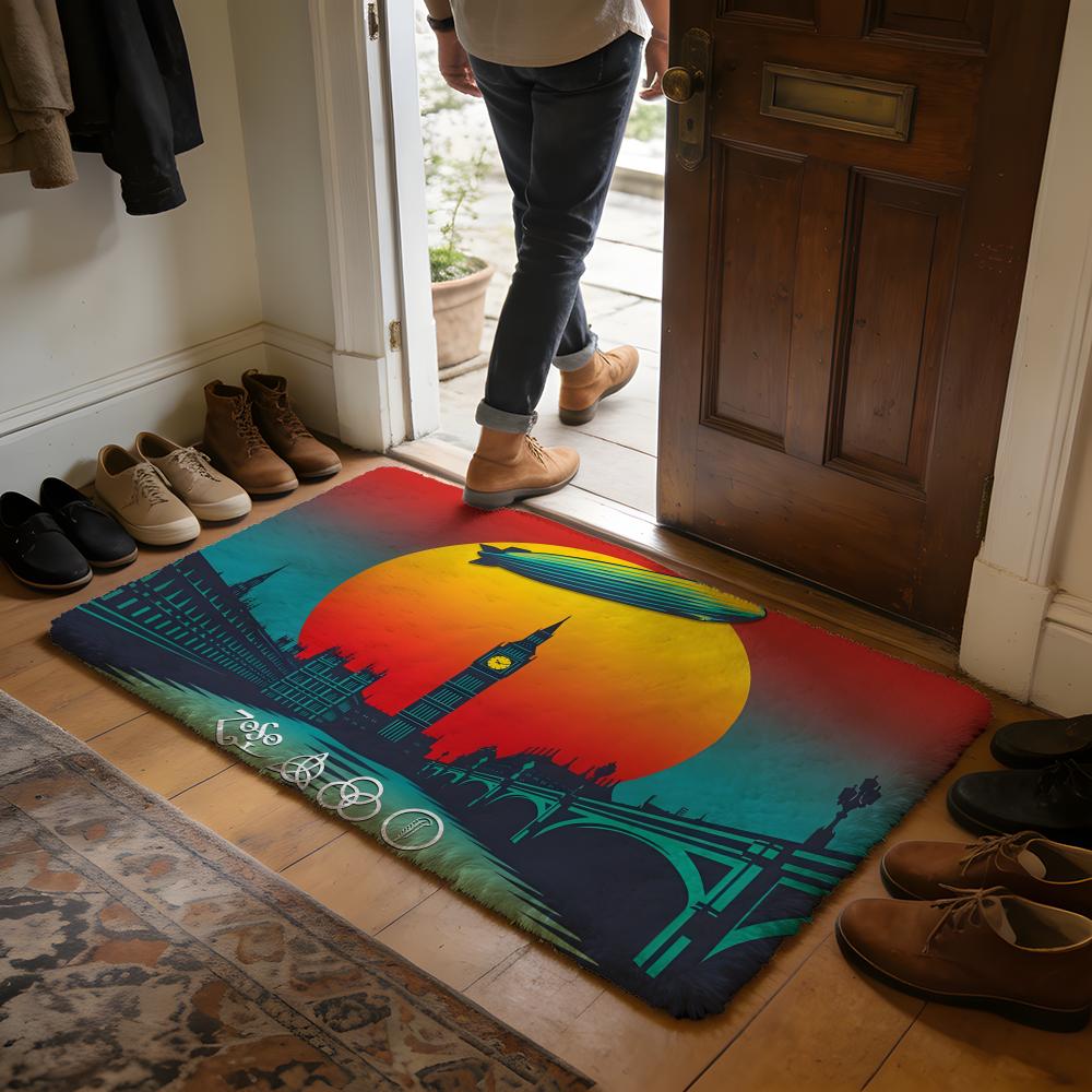 Led ZZeppelin K Floor Mat Soft Flannel Absorbent Mat Non-Slip Rug Home Bedroom Bathroom